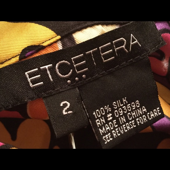 100% silk Etcetera blouse. Use your imagination. - Picture 4 of 5